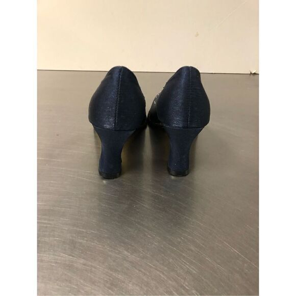 Valenti Franco Womens Blue Nylon Heels with Rhinestones Size 6M - Picture 5 of 15
